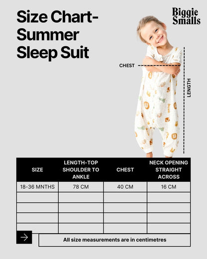 Toddler Bamboo Cotton Summer Sleep Suit- SAVANNAH DREAMS